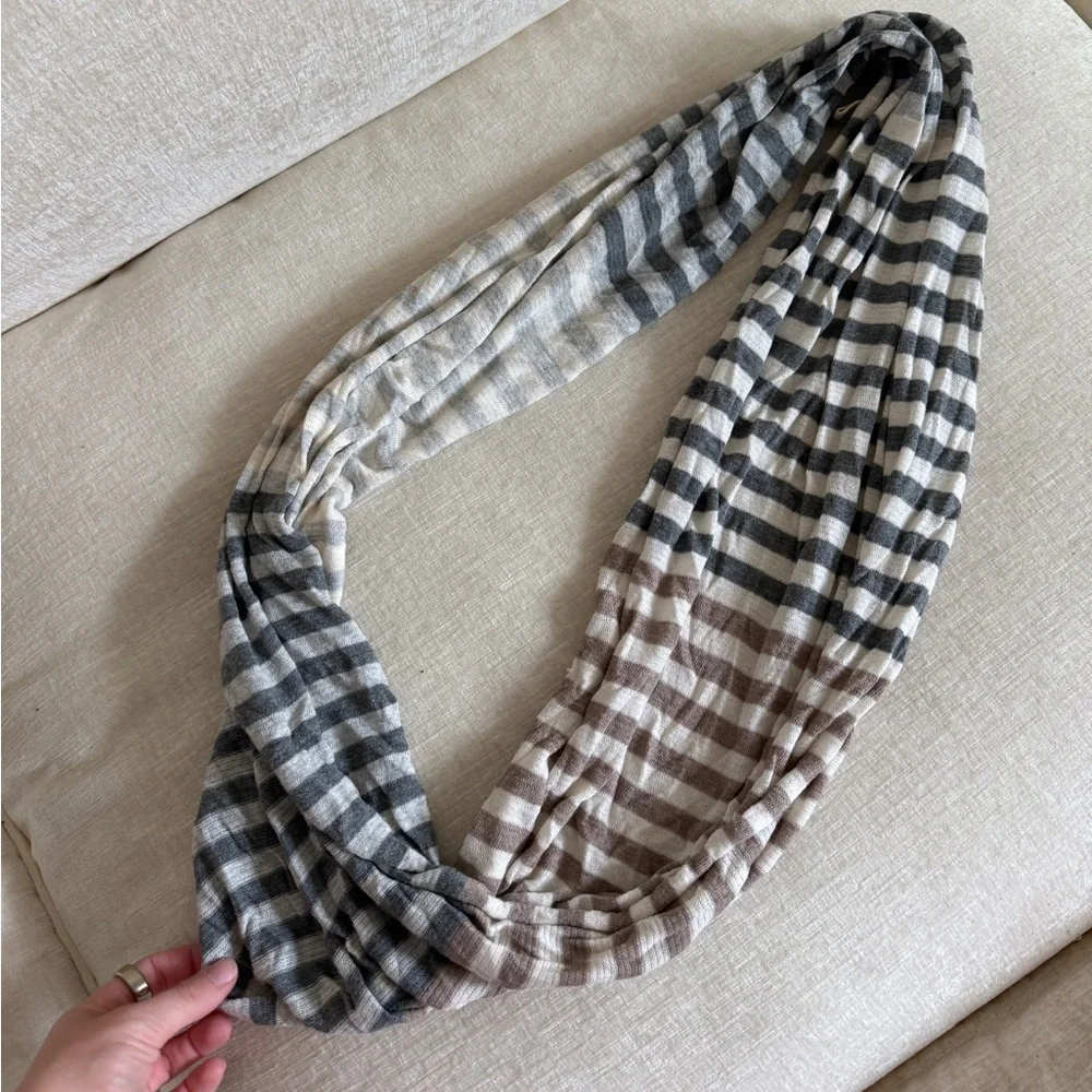 American Eagle Outfitters Checkered Scarf in Gray and Tan